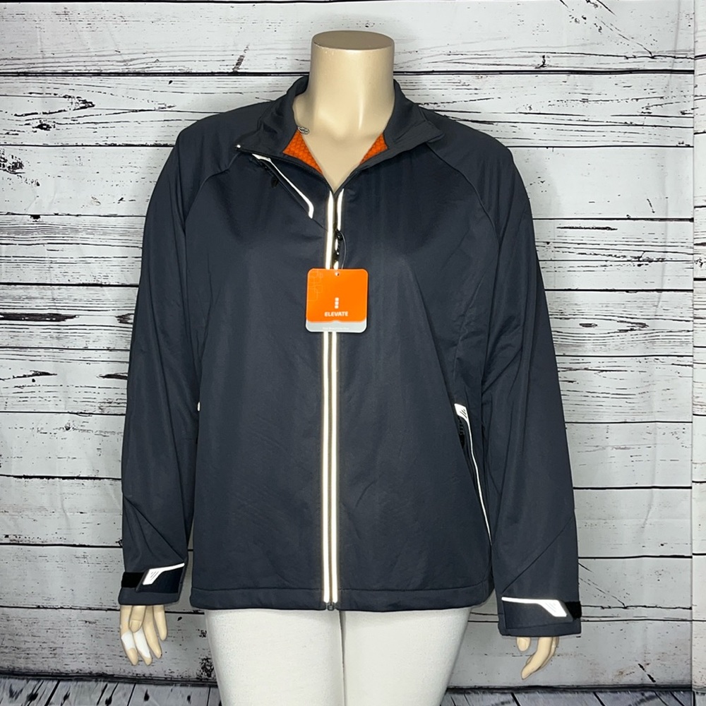 Elevate NWT Women’s 2XL Gray - Orange Lining Zip Front Kaputar Softshell Jacket